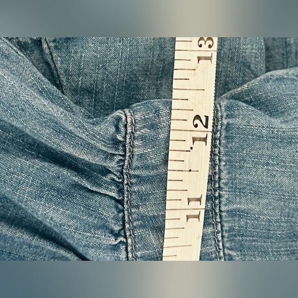 Madewell Denim Daylily Dress size 0
Pit to pit 17”
Waist 12 1/2” 
Approx 👆🏻 - Picture 9 of 16